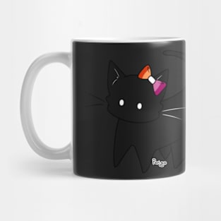 Lesbian Pride Ear Bow Kitty Mug